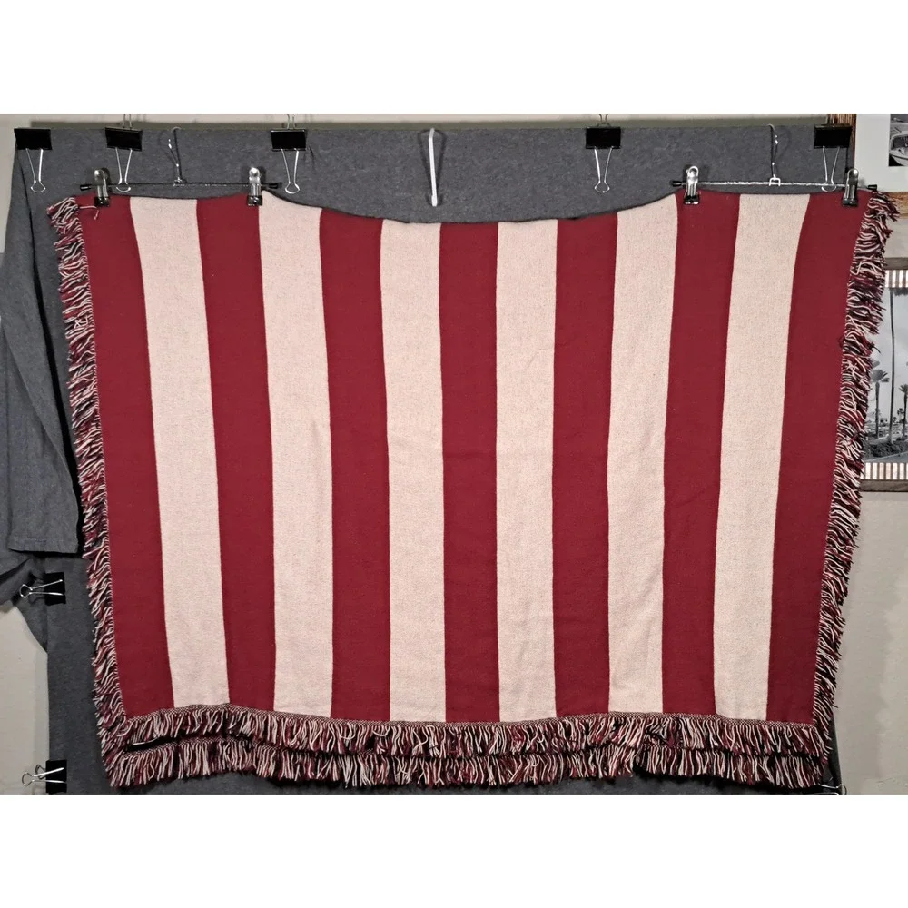 Woven American Flag Throw Blanket Stars and Stripes Patriotic Americana 44x32